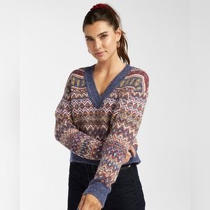 Twik by Simons Scottish knit cropped V-neck sweater